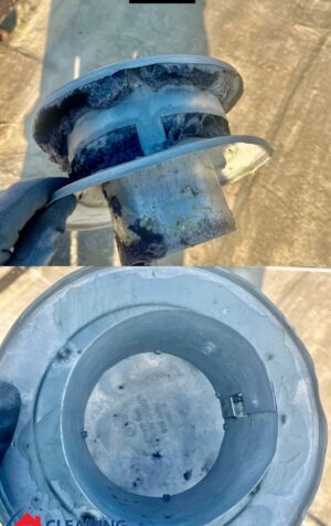 Before and after air duct cleaning showing