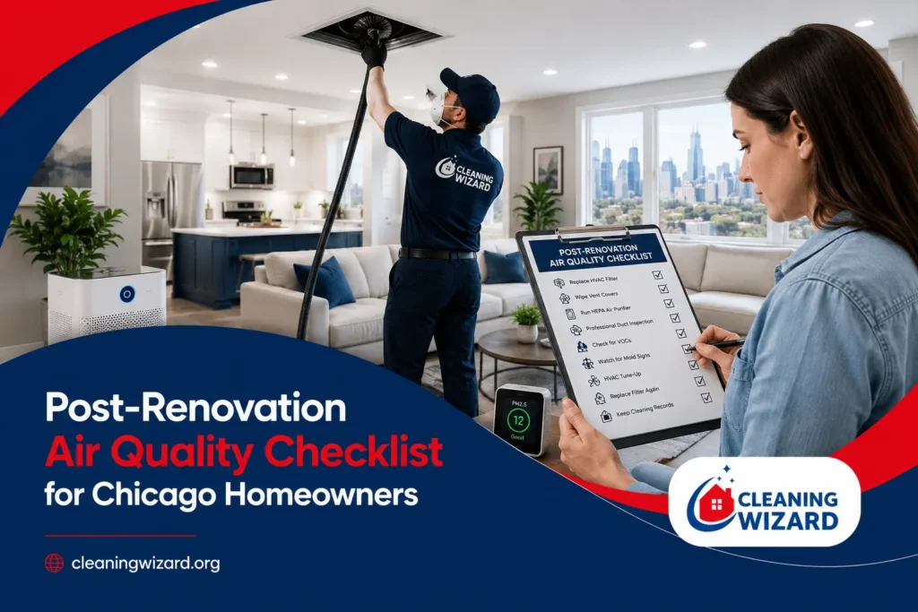 Professional air duct cleaning service and post-renovation air quality checklist for Chicago homeowners