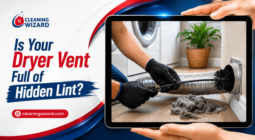  Professional dryer vent cleaning removing hidden lint buildup from a dryer vent
